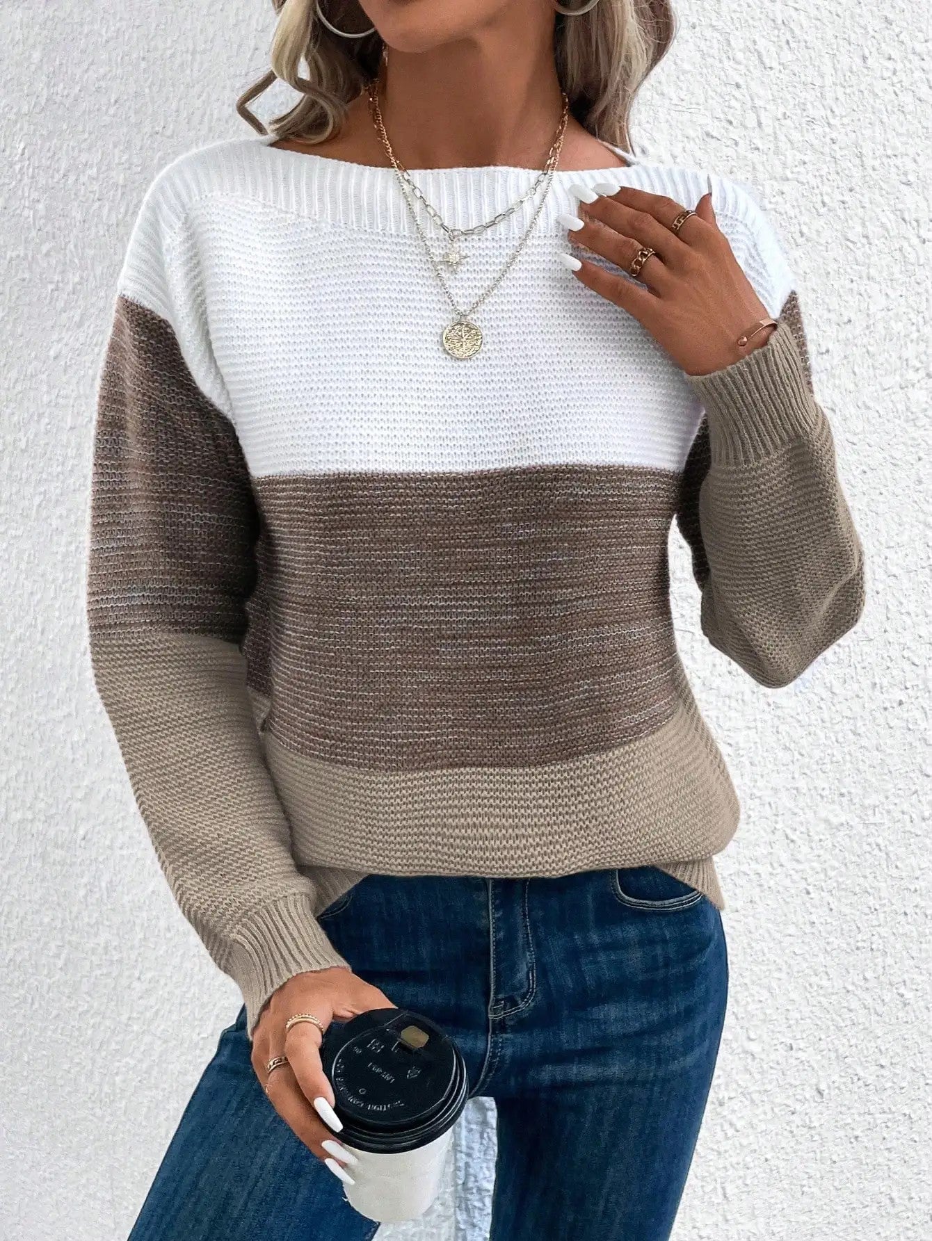 Vero | Three Colour Patchwork Sweater